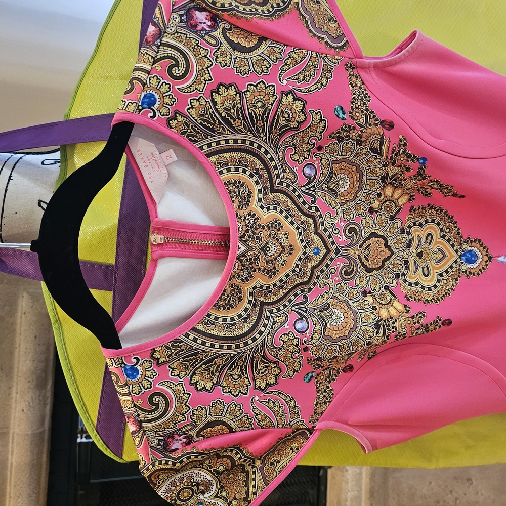Ted Baker Pink Embroidered Dress - Picture 6 of 8